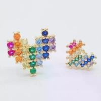 ราคา Miss Earring ต่างหูหัวใจสีรุ้ง 7สี มณี 7 แสง เพชรCz ใส่แล้วไม่แพ้ อะไหล่สีทอง COD (1731887808389809223)