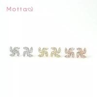 ราคา Motta Earring ต่างหูติดหูชุบทองคำขาว ลายกังหันลม COD (1732411059606423240)