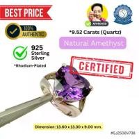 ราคา แหวนเงิน #56 Silver Ring (925 Silver Sterling) อะมีทิสต์ธรรมชาติ (Heart Mixed, 9.52 cts.) Natural Amethyst พร้อมเซอร์ Verbal (1732276300262376786)