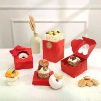ราคา กล่องกระดาษหน้าต่างหัวใจ ขนาด 10*10*6.5cm แพ็คละ 10ใบ ใส่คุกกี้ เค้กจิ๋ว mini cake (1730835270619924535)