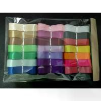 ราคา ริบบิ้น ผ้าซาติน หน้ากว้าง 1 นิ้ว ยาวรวม 42 เมตร(สีละ 2เมตร /รวม 21 สี)ริบบิ้น ribbon ผ้าซาติน ตกแต่ง ลูกไม้ หน้ากว้าง กว้าง (1731687678477044045)