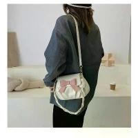 ราคา MAYO ribbon bag กระเป๋าสะพายข้างทรงกลม กระเป๋าสะพายติดโบว์สายหวาน สะพายได้ 2 แบบ ให้ลุคคุณนู๋สดใส สินค้าแนะนำ (1731753456629351681)