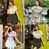 ราคา Fiminine 5k (252)Cute Ribbon Top เสื้อเชิ้ตลายทางเเขนตุ๊กตาติดโบว์ (1732180648683407093)
