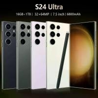 ราคา 2025 ใหม่ซัมซุง OPOP S24 มาร์ทโฟน 7.5 นิ้ว 5G เต็มหน้าจอ 16GB + 1TB Dual Card 6800mAh มาร์ทโฟนราคาถูกโทรศัพท์มือถือเกมราบรื่นโทรศัพท์มือถือ Android 12.0 โทรศัพท์มือถือราคาถูกเกมราคาถูกโทรศัพท์มือถือ (