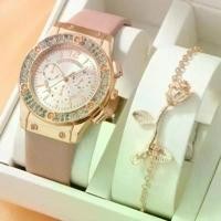 ราคา ชุดนาฬิกาผู้หญิง, Rhie, แฟชั่น, นาฬิกาข้อมือหรูหรา, การเคลื่อนไหวควอทซ์, สำหรับเด็กหญิงและสุภาพสตรี, Jam Tangan Wanita magnet white jam นาฬิกา ข้อ มือ ผู้ หญิง patak เซต (1731721441681771020)