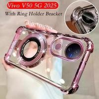 ราคา [COD] Vivo V50 2025 Soft Casing For Vivo V50 Pro V50Pro V 50 VivoV50 5G Clear Jelly Shockproof With Magnetic Stand Holder Thickened Bumper Phone Cover (1731377870145292140)
