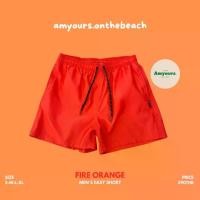 ราคา กางเกงขาสั้นชาย กางเกงว่ายน้ำชาย กางเกงลำลองชาย รุ่น Men's easy สี Fire Orange มีไซส์ (1729583769206294964)