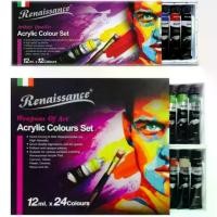 ราคา พร้อมส่ง. Renaissance Acrylic Colours Set 12/24 Colours I ชุดสีอะคริลิคแบบ 12/24 สี (1732180888578852659)