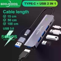 ราคา GOOJODOQ USB HUB 3.0 Type C Adapter แล็ปท็อปสำหรับ MacBook iPad อุปกรณ์เสริมส่วนขยาย PD Charger Port พร้อมส่ง (1731990654960961289)