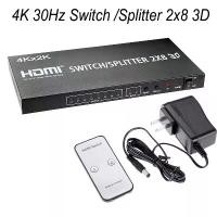 ราคา HDMI 2 In 8 Out 4K x 2K 3D 1080p HDMI Splitter 2x8 HD HDMI Switch (1729636189468985756)