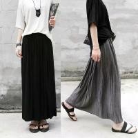 ราคา Vintage High Waist Versatile Elastic Waist Artistic Style Casual Skirt Women Modal Cotton Pleated Skirt Long Skirt (1732382544521233812)