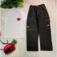 ราคา เสื้อยึดกางเกงvintage style เสื้อพร้อมกางเกงทรงช่าง คลังสินค้า (1731873259647175050)