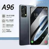 ราคา A96 5G Phone Mobile Phone Supports 2 SIMs Smartphone 4G/5G Smart Phone 16GB RAM 512GB ROM Bluetooth Gaming Phone, Music Phone (1731821873269540759)
