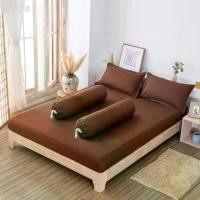 ราคา ผ้าปูที่นอน ผ้าปูที่นอนสีพื้น รัดมุม Fitted sheet (ไม่รวมผ้านวม) เกรดA พรีเมียม (1729570736609331297)
