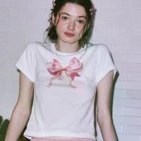 ราคา เสื้อท่อนบนสั้นฤดูร้อน ดีไซน์เฉพาะดั้งเดิมจากเกาหลีใต้ สาวฮอต คอกลมโบว์ เสื้อยืดแขนสั้น เหมาะสำหรับสาวๆ เสื้อ บอล คอปก ผู้ หญิง เสื้อ บอล คอปก ผู้ หญิง เสื้อ ลิเวอร์พูล (1731409830613386299)