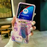 ราคา เคสโทรศัพท์, สำหรับ Motorola Razr 40, Razr 50, Razr 60, Ultra 40, Ultra 50, Ultra 60, Ultra 60 Pro, เคส, หรูหรา Blu-ray 3D เคสโทรศัพท์ดาวน้อย, สายรัดข้อมือ, หัวเข็มขัดแหวนคริสตัล (1732229728717211037)