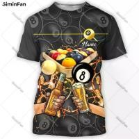 ราคา Men's T-Shirt, Custom Name, Billiards Player, 3D Printing, All T-Shirts, Summer T-Shirt, Round Neck, Unisex, Short Sleeve Shirt, Top Man Clothing, Man Clothing. (1730881189191649998)