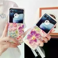 ราคา เคสโทรศัพท์, สำหรับ Motorola Razr 40 Razr 50 Razr 60 Ultra 40 Ultra 50 Ultra 60 Ultra 60 Pro, IMD ดอกไม้น้ำมันกลิตเตอร์ Rhinestone ส่วนบุคคล, เปลือกกันกระแทก, เคสโทรศัพท์ Blu-ray สุดหรู (1732229702190