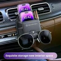 ราคา กระเป๋าเก็บของอเนกประสงค์ ช่องระบายอากาศในรถยนต์ พร้อมคลิปหนีบแว่นตาและกล่องเก็บโทรศัพท์มือถือ เหมาะสำหรับ Mercedes-Benz A C E S V-Class AMG Sprinter GLC ML SLK CLS GLA GLK (1731638150665635301)