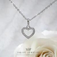 ราคา สร้อยคอพร้อมจี้ ฝังคริสตัลแท้ ลายหัวใจ Heart ขนาดพอเหมาะ สร้อย สร้อยคอ เครื่องประดับ NK017 ValueJewelry สินค้าแนะนำ (1731556034853962993)