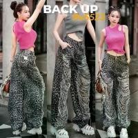 ราคา BACK UP JEANS-)รหัสBU5523-2a)กางเกงเอวสูง ทรงวินเทจ แต่งขาดเซอร์ กระจาย (1731804387815294107)