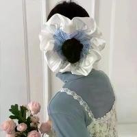 ราคา Scrunchie ลายทางสีกรมท่า วัสดุผ้าซาตินเกาหลี ดีไซน์สุดหรู XXL ที่คาดผม ริบบิ้นสีน้ำเงิน กิ๊บ หนีบ ผม เปลี่ยน สี ย า ง ร ั ด ผ ม แ บ บ เ ก ล ี ย ว (1731927307316463414)