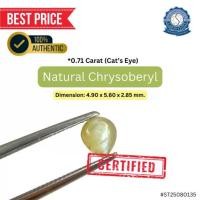 ราคา Natural Chrysoberyl (Cat's Eye) ไพฑูรย์ตาแมวธรรมชาติ (Pear Cabochon, 0.71 Cts.) พร้อมใบเซอร์แบบ Verbal (1731741518341899602)