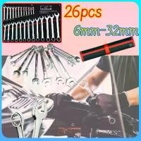 ราคา sunfaymall------ชุดประแจ ประแจ ประแจแหวนข้าง ประแจแหวนข้างปากตาย 6-32mm ประแจรวม 6/8/10/12/14/23ตัว/ชุด ผลิตจากเหล็กเกรด CR-V แข็งแรง ทนทาน Combination Wrench26pcs (1732277865991473558)