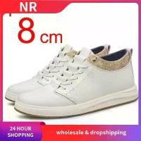 ราคา รองเท้าผ้าใบลำลองผู้ชายแฟชั่น 8cm 6cm รองเท้าเสริมส้นรองเท้าเสริมส้นรองเท้ากีฬาสีขาวหนังแท้ zapatillas de Hombre (1730919405573671432)