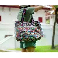 ราคา กระเป๋าสะพายข้าง ผ้าปัก มีซิป กระเป๋าม้ง Tote Thai Shoulder Shoppers Bag (1729469402103515752)