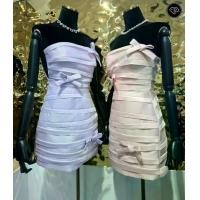 ราคา ชุดเดรส สีชมพู สีม่วงพาสเทล แต่งโบว์ BRAND MAO'S Size S (1732501993021605031)