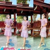 ราคา ชุดทำงาน ชุดผ้าไทยอัดกาว By sarada brand (1729581936171452720)