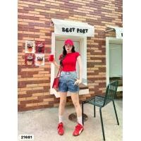 ราคา Yme brand #21681 กางเกงยีนส์ขาสั้น ทรงคาโก้ สียีนส์ทูโทนเข้มใส่แม็ทน่ารักสุดสุด ผ้าผสมยืด ไซส์ S-XL ความยาว 14-15 นิ้ว สำหรับไซส์เอว 25-31 นิ้ว สะโพก 35-41 นิ้ว (1731376108302534249)