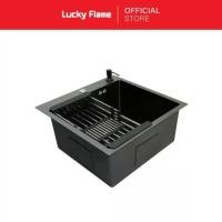 ราคา [จัดส่งฟรี] Lucky Flame ซิงค์ล้างจานแบบฝัง เคลือบ PVD 1 หลุม รุ่น EUB0551 หลุมลึกถึง 23cm น้ำไม่กระเซ็นออกนอกอ่าง ภาชนะใหญ่แค่ไหนก็ล้างไหว (1732200161678821351)