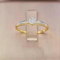 ราคา Luckyชุบทอง9k (37.5%) เพชร CZ แหวนเพชร (1732445377527580458)