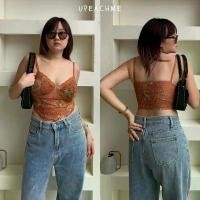 ราคา BOWKY TANK I เสื้อสายเดี่ยวสไตล์โบกี้ไลออน สายเดี่ยวลูกไม้วินเทจสีเอิร์ธโทน สายเดี่ยวลูกไม้ชายตัวยูโค้ง บล็อกบัสเตอร์ (1731876305625450288)