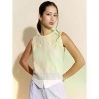 ราคา [Pomelo] เสื้อแขนกุดผ้าทวีตแต่งดีเทลกระเป๋าอก / Double-Pocket Detail Tweed Tank Top (1730573100166056027)