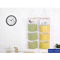 ราคา #XX21 Hanging storage bag กระเป๋าแขวนผนัง ตะกร้าเก็บของติดผนัง ถุงเก็บของ ที่เก็บของแบบแขวน 3ช่อง (1731616350643980155)