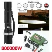 ราคา ไฟฉายแรงสูง ซูม led lights รุ่น 20000W Flashlight 10000 Lumen ไฟฉายแรงสูงพกพา ส่องไกลถึง ไฟฉายดำน้ำ ไฟฉายซูมได้ (1732242562341241991)
