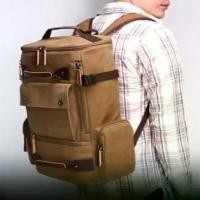 ราคา กระเป๋าเป้สะพายหลัง ผ้าCanvas อย่างหนา เเนววินเทจ ใส่ Notebook 15.6 นิ้ว เสื้อผ้า 4-5 ชุด ได้ ตอบโจทย์การเดินทางระยะสั้น (1732450638960231600)