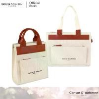 ราคา Louis Montini ( Canvas D' automne)Canvas Shoulder Bag กระเป๋าสะพายข้าง ผ้าแคนวาส ผสมหนังแท้ (Nappa) CVB04 (1729617667283781754)