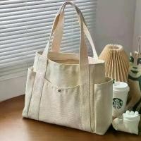 ราคา [จัดส่งทันที] พร้อมส่งจากไทย⚡ กระเป๋า กระเป๋าผ้า Tote Bag กระเป๋าผ้าแคนวาส กระเป๋าผ้าcanvas 3 สี ใบใหญ่ เนื้อผ้าดี มีซิป สามารถวางถ้วยน้ำด้านข้างได้ พร้อมส่งจากไทย (1731244961017988365)