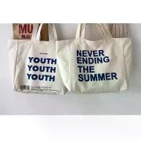 ราคา ook kee กระเป๋าสะพายไหล่ มีซิป ผ้าแคนวาส แบบเรียบ สไตล์เกาหลี Canvas Bag กระเป๋าสะพายข้าง กระเป๋าผ้าสวยๆ Tote bag สินค้าขายดี (1732291358952556334)