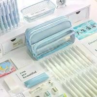 ราคา กล่องดินสอใส หลายกระเป๋า หลายชั้น ความจุมาก กระเป๋าดินสอใส กระเป๋า Marker กระเป๋าปากกาแบบมีซิป เหมาะสำหรับเด็ก เหมาะเป็นของขวัญ (1732393867444979688)