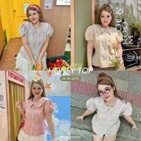 ราคา Honey Top - เสื้อคอบัวแขนตุ๊กตาลายสก็อต แต่งลูกไม้ (อก38-52“) (1732201501114598669)