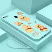 ราคา เคสโทรศัพท์, เคสสำหรับ OPPO A7, OPPO A12, OPPO A5S, A12S, OPPO A11K, OPPO A7X, ดีไซน์ Winnie the Pooh Honey น่ารัก, ตัวป้องกันซิลิโคนเหลว, ผิวเรียบ, กันกระแทก, พร้อมเชือกเส้นเล็ก, ดีไซน์ใหม่ล่าสุด (17