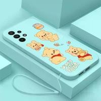 ราคา เคสโทรศัพท์, เคสสำหรับ Samsung A23 และ Samsung A23 5G, ดีไซน์ Winnie the Pooh Honey น่ารัก, ตัวป้องกันซิลิโคนเหลว, ฝาครอบกันชนกันกระแทกเรียบ, พร้อมเชือกเส้นเล็ก, ดีไซน์ใหม่ล่าสุด (1729995363200239788)