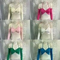 ราคา MML41สายผูกบิดหน้าGlitter แขนยาว เสื้อ กล้าม ใส่ สบาย เกาะอก ไป ทะเล เดี่ยว มี ฟองน้ํา สาว อวบ (1731790032143418692)