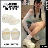 ราคา [มาใหม่] Crocs รองเท้าแตะ รองเท้ารัดส้น เคลือบกลิตเตอร์ W Classic Platform Glitter Clog 207241-0WV (2790) [Landco] (1730254318944487706)