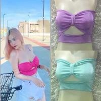 ราคา เกาะอกโบว์Glitterเย็บ 2 ชั้นใส่ยางกันรูดด้านหลังโบว์หน้า จัดส่งฟรี กทม (1731379861323810421)